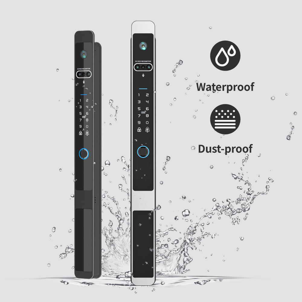 Tuya WiFi 3D Facial Visual Intercom Automatic Waterproof Door Lock with HD Peephole & 3200mAh Battery
