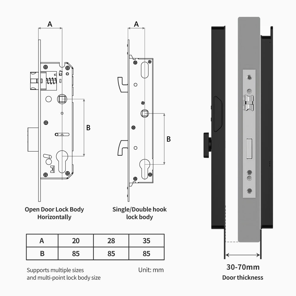 Tuya WiFi Single Side Automatic Waterproof Fingerprint Door Lock with 6-in-1 Unlock & 3200mAh Battery