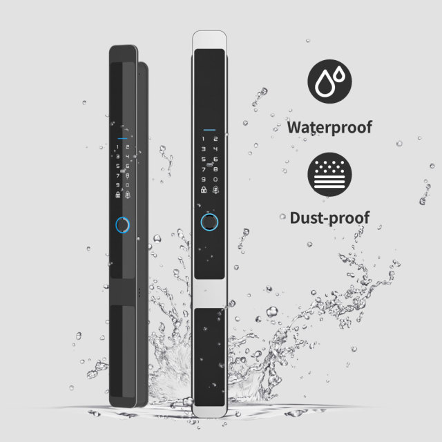 Tuya WiFi Single Side Automatic Waterproof Fingerprint Door Lock with 6-in-1 Unlock & 3200mAh Battery