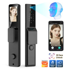 Tuya Smart WiFi Fingerprint Waterproof Door Lock with 3D Face Recognition, Visual Intercom & Palmprint Unlock