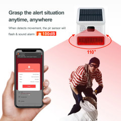 Tuya Smart WiFi Solar Waterproof Multi-functional Siren with PIR Sensor, Anti-tamper, IP65 for Home Security