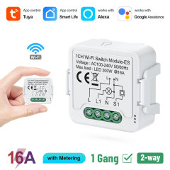 Tuya Smart 1 Channel Wi-Fi Switch Module 16A with Energy Metering, Compact Size, Voice Control for Home Automation