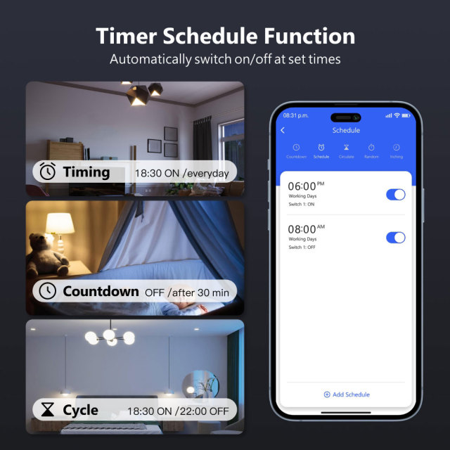 Tuya Smart 1 Channel Wi-Fi Switch Module 16A with Energy Metering, Compact Size, Voice Control for Home Automation