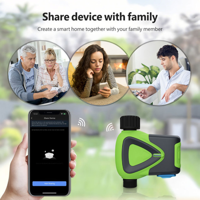Tuya WiFi Smart Sprinkler Timer with BLE Pairing, IP65 Waterproof, Automatic Irrigation Schedule for Garden Lawn