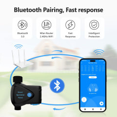 Tuya Smart WiFi Sprinkler Timer Pro with Built-in Water Meter, IP65 Waterproof, BLE Pairing for Garden Irrigation