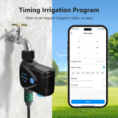 Tuya Smart WiFi Sprinkler Timer Pro with Built-in Water Meter, IP65 Waterproof, BLE Pairing for Garden Irrigation