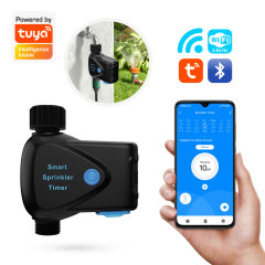 Tuya Smart WiFi Sprinkler Timer Pro with Built-in Water Meter, IP65 Waterproof, BLE Pairing for Garden Irrigation