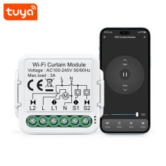 Tuya Smart 1CH Wi-Fi Curtain Module (No RF), 3A, APP & Voice Control