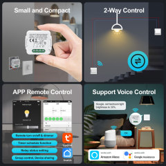 Tuya Smart 1 Channel WiFi Dimmer Module, Stepless Dimming, APP & Voice Control for Home Lighting