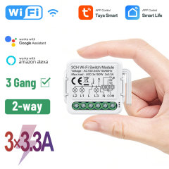 Tuya Smart 3 Channel Wi-Fi Switch Module, 3x3.3A Relay, APP & Voice Control for Home Automation
