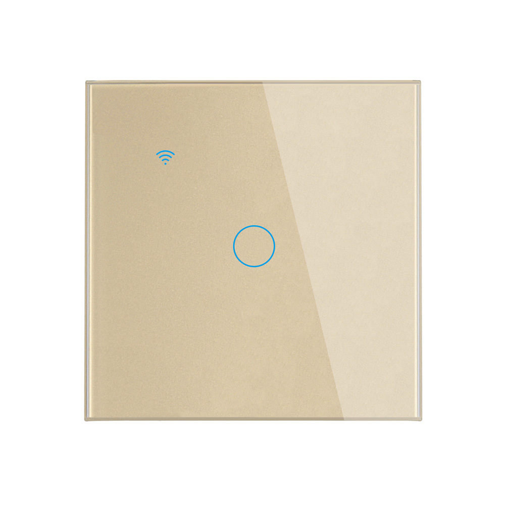 Tuya Smart 1CH WiFi EU Touch Switch, Glass Panel, Voice/APP/Touch Control, LED Backlight