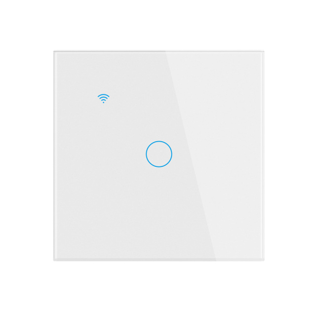 Tuya Smart 1CH WiFi EU Touch Switch, Glass Panel, Voice/APP/Touch Control, LED Backlight