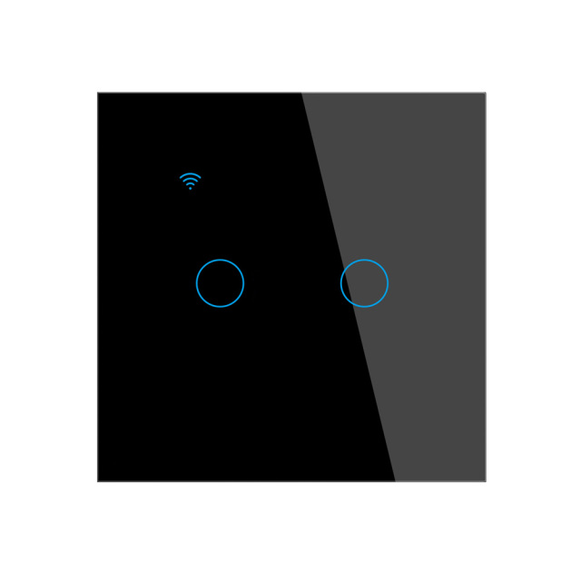 Tuya Smart 2CH WiFi EU Touch Switch, Tempered Glass Panel, Voice/APP/Touch Control, LED Backlight