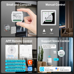 Tuya Smart 1CH Wi-Fi Curtain Module With RF433, 3A, APP & Voice Control for Smart Home Curtain Automation