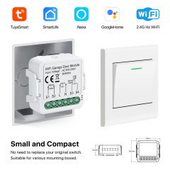 Tuya Smart WiFi Automatic Garage Door Opener Module with Door Sensor, APP & Voice Control