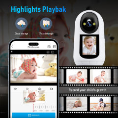 Tuya Smart 2MP 1080P WiFi Baby Monitor Camera, 2-Way Video Call Home Security Camera with Night Vision & Motion Tracking