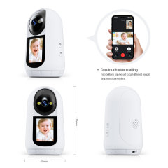 Tuya Smart 2MP 1080P WiFi Baby Monitor Camera, 2-Way Video Call Home Security Camera with Night Vision & Motion Tracking