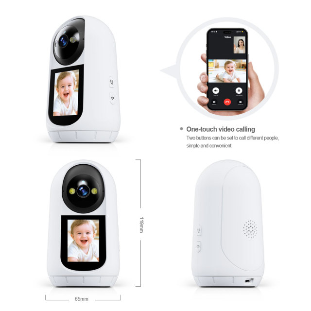 Tuya Smart 2MP 1080P WiFi Baby Monitor Camera, 2-Way Video Call Home Security Camera with Night Vision & Motion Tracking
