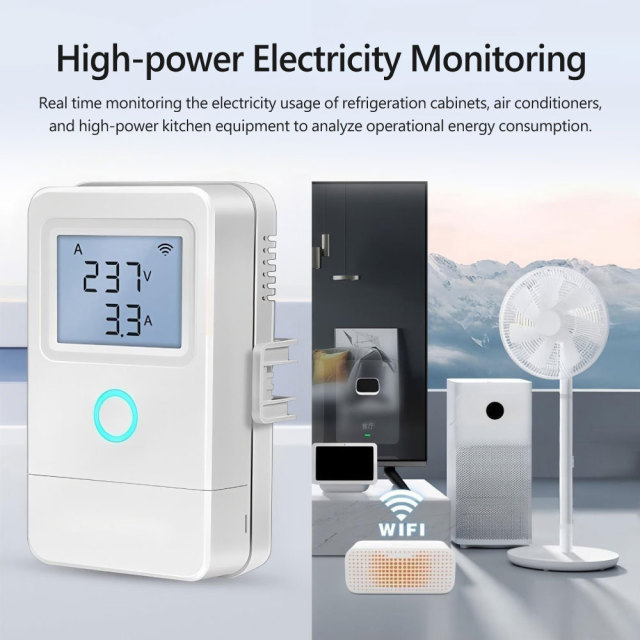 Tuya Smart WiFi Energy Meter with 1/2/3-Phase Clamps, 80A-100A High-Power Electricity Monitor with Relay Switch