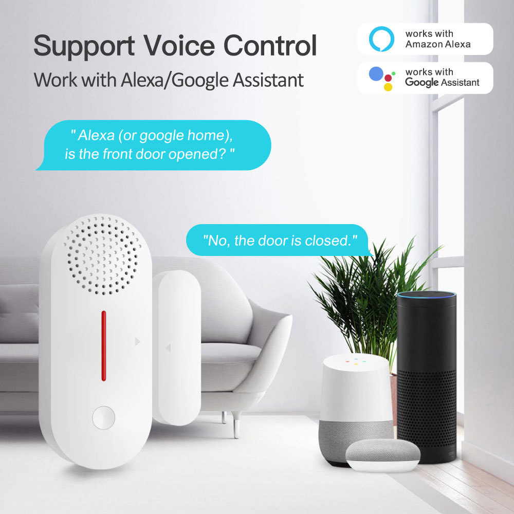 Tuya Smart WiFi Door Window Sensor 100dB Alarm Sound Security Detector