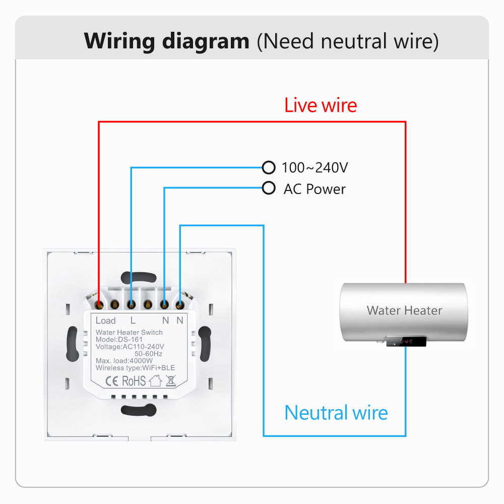 Tuya Smart WiFi Water Heater Boiler Switch (EU Version) – App & Voice Control