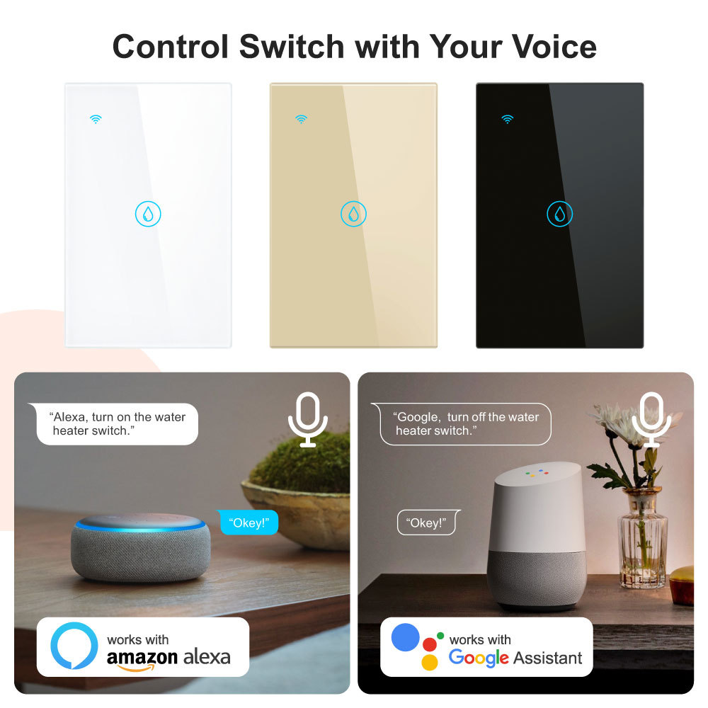 Tuya Smart US Version WiFi Water Heater Boiler Switch – App & Voice Control