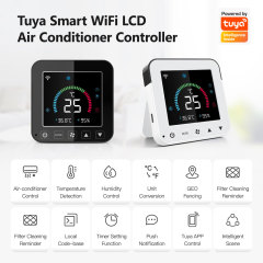 Tuya Smart WiFi LCD Air Conditioner Controller, IR Remote Thermostat with Temp & Humidity Sensor