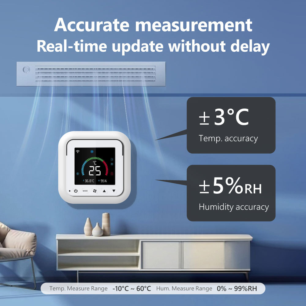 Tuya Smart WiFi LCD Air Conditioner Controller, IR Remote Thermostat with Temp & Humidity Sensor