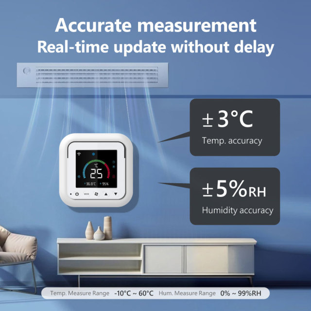 Tuya Smart WiFi LCD Air Conditioner Controller, IR Remote Thermostat with Temp & Humidity Sensor