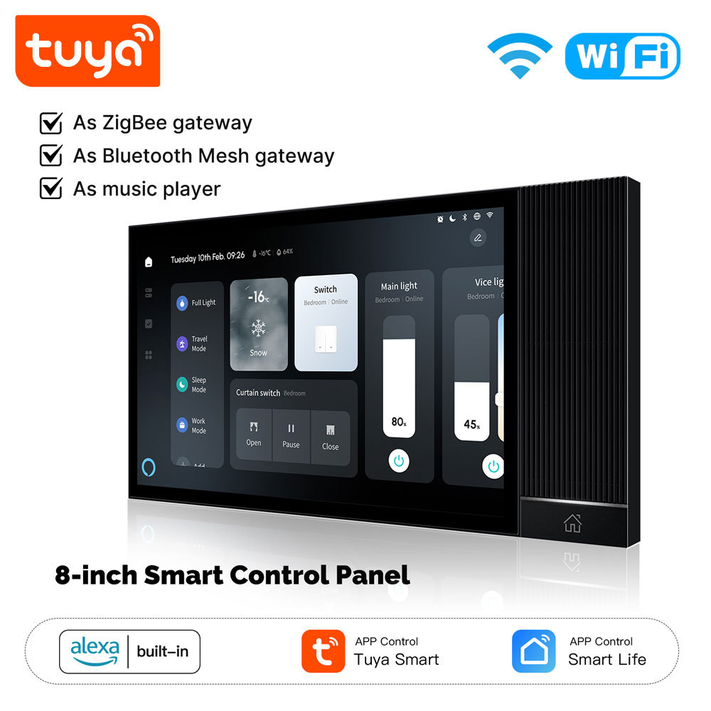 Tuya Smart 8-Inch Control Panel WiFi Zigbee Gateway Alexa Music