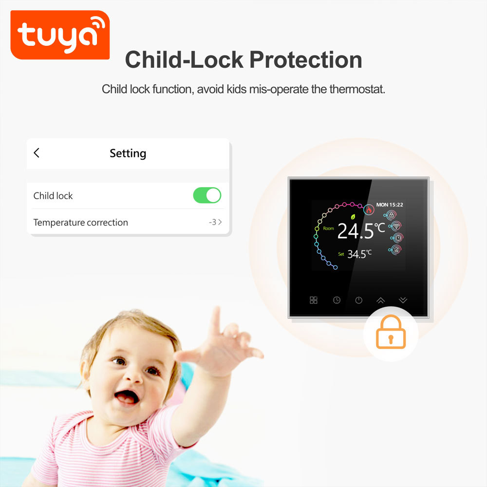 Tuya Smart WiFi 5A Water Radiant Floor Heating Thermostat Controller