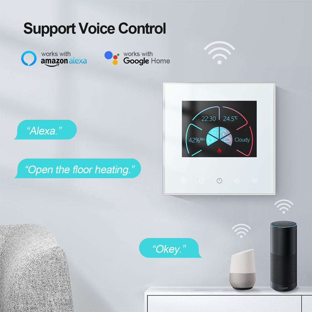 Tuya Smart WiFi 16A Electric Underfloor Heating Thermostat Dual Sensor