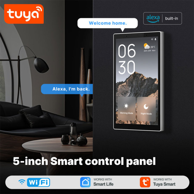 Tuya Smart 5-Inch Control Panel WiFi Zigbee Gateway Alexa Linux