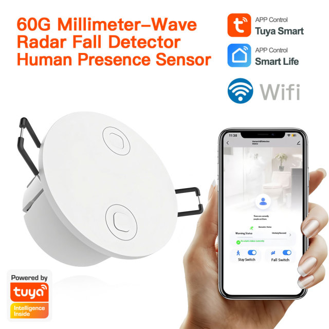 Tuya Smart WiFi 60G mmWave Radar Fall Detection Human Presence Sensor