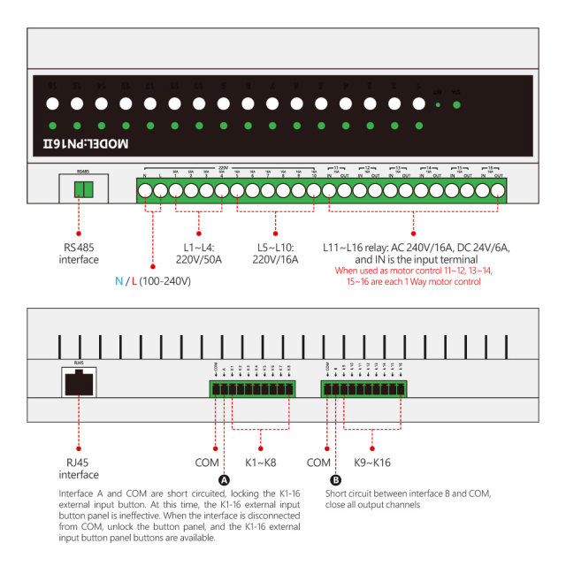 Tuya Smart WiFi 16-CH 50A/16A Relay DIN Rail Room Power Controller