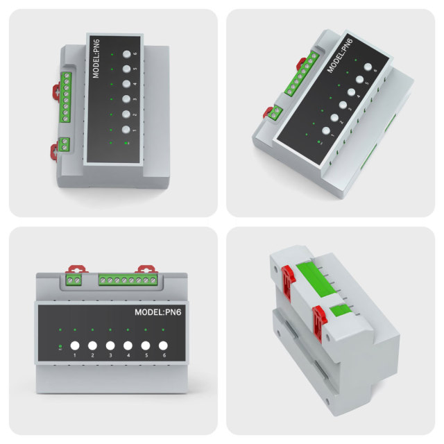 Tuya Smart WiFi 6-CH 16A Relay DIN Rail Hotel RCU Power Controller