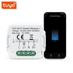 Tuya Smart WiFi BLE No Neutral 1 Gang Light Switch Module 2-Way Relay