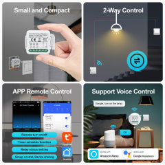 Tuya Smart WiFi BLE No Neutral 3 Gang Light Switch Module Triple Relay