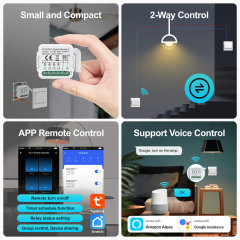 Tuya Smart WiFi BLE No Neutral 4 Gang Light Switch Module Quad Relay