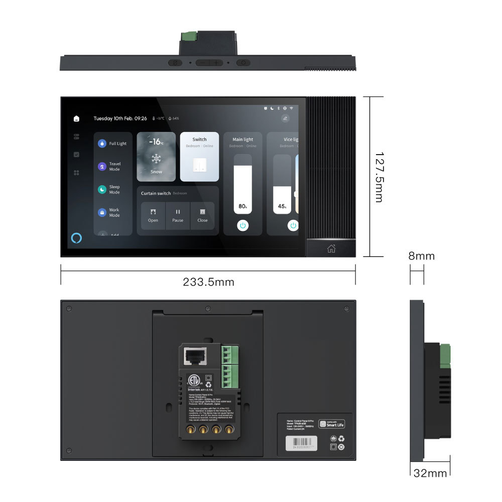 Tuya Smart 8-Inch Control Panel WiFi Zigbee Gateway Alexa Music