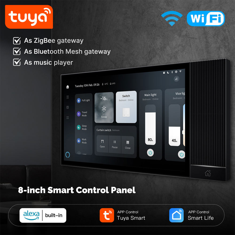 Tuya Smart 8-Inch Control Panel WiFi Zigbee Gateway Alexa Music