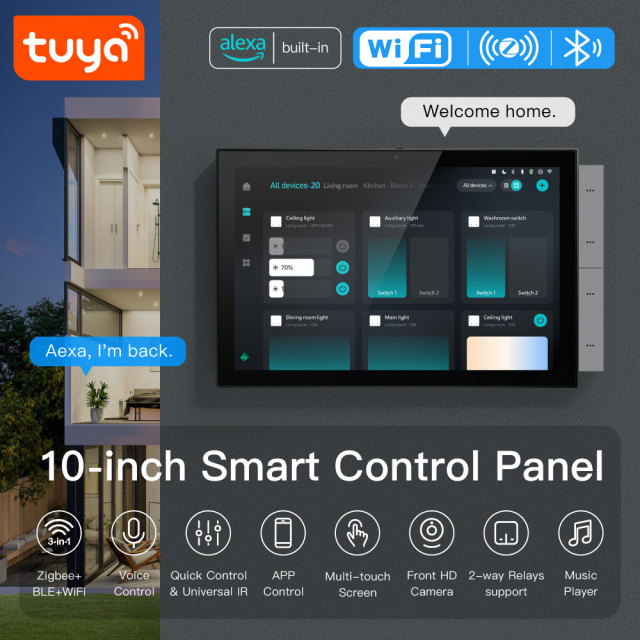Tuya Smart 10-Inch Home Control Panel WiFi Zigbee Gateway Intercom