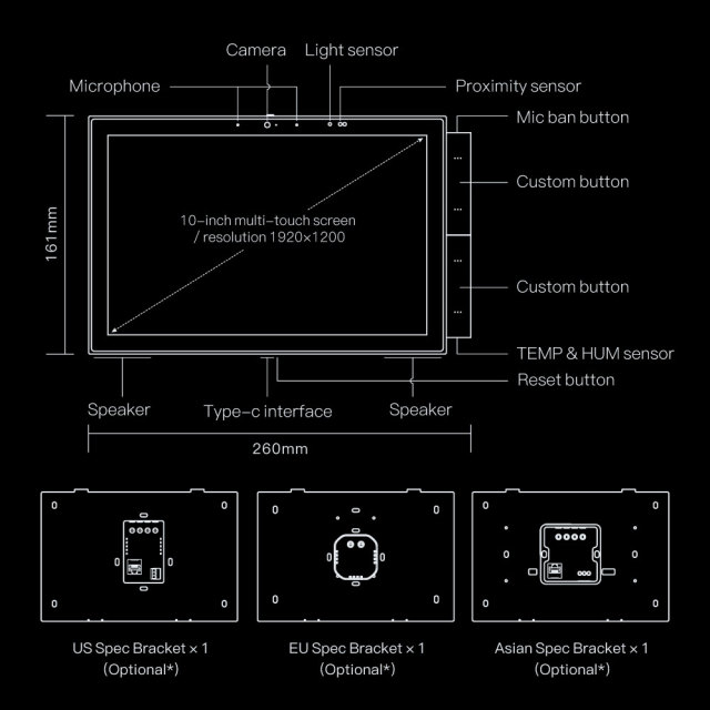 Tuya Smart 10-Inch Home Control Panel WiFi Zigbee Gateway Intercom