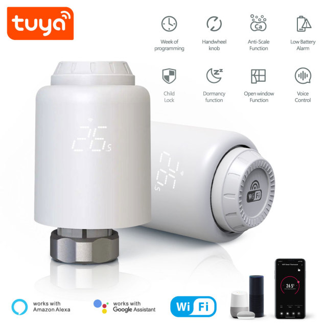 Tuya Smart WiFi LED Thermostatic Radiator Valve TRV Heater Controller