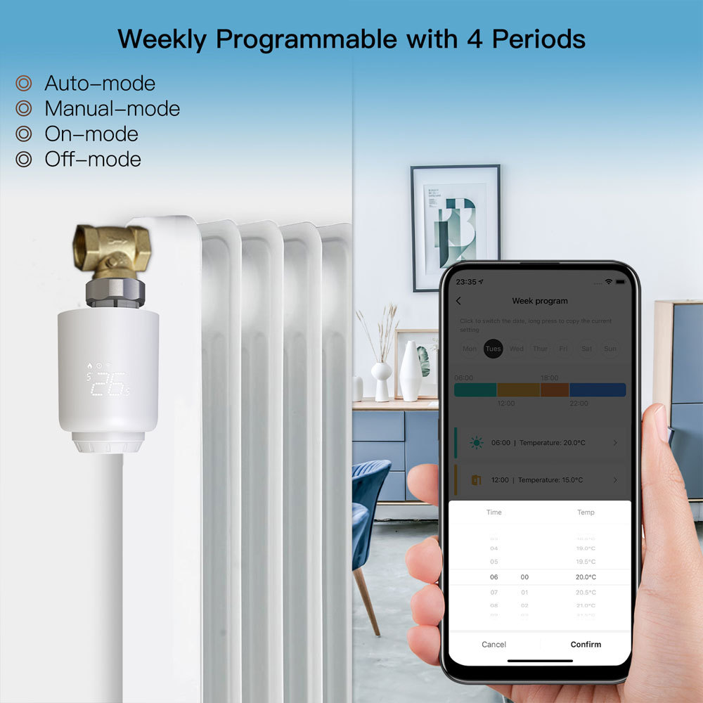 Tuya Smart WiFi LED Thermostatic Radiator Valve TRV Heater Controller