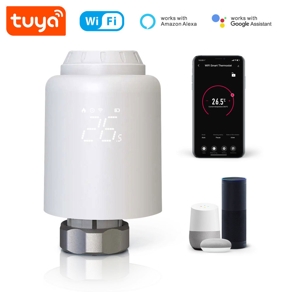 Tuya Smart WiFi LED Thermostatic Radiator Valve TRV Heater Controller