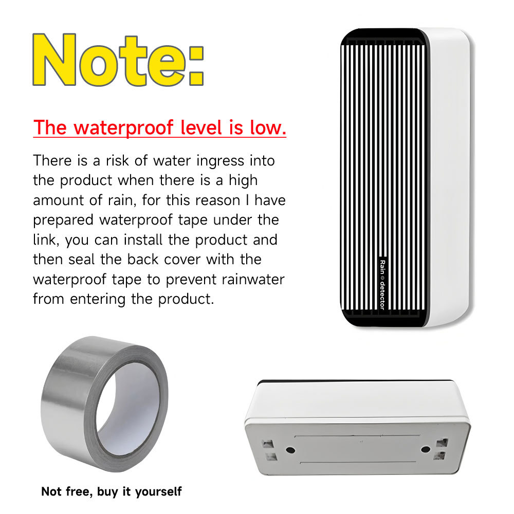 Tuya Smart WiFi 2-in-1 Rain Detector & Water Flood Leak Alarm Sensor