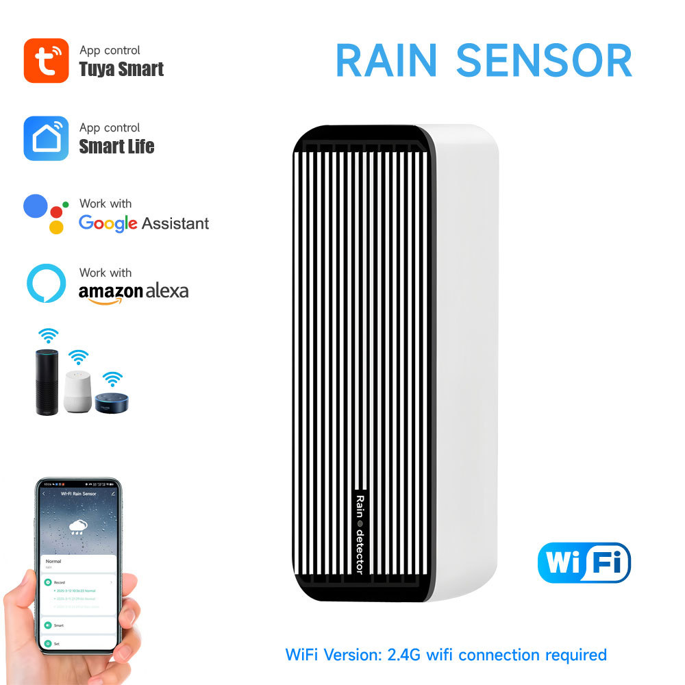 Tuya Smart WiFi 2-in-1 Rain Detector & Water Flood Leak Alarm Sensor
