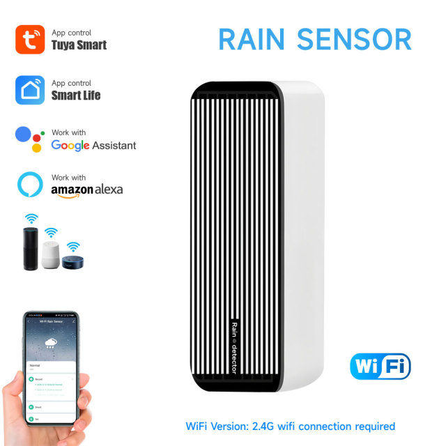 Tuya Smart WiFi 2-in-1 Rain Detector & Water Flood Leak Alarm Sensor