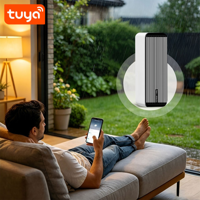 Tuya Smart WiFi 2-in-1 Rain Detector & Water Flood Leak Alarm Sensor